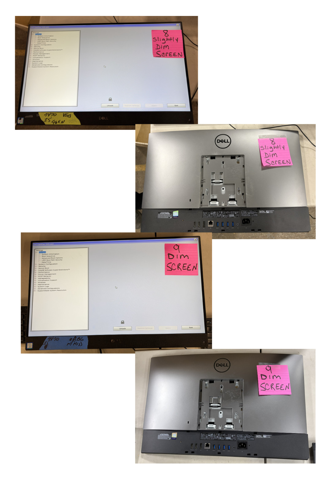 Lot of 27 Dell Optiplex 7460/70/80/90 AIO 8GB RAM i5 8th, 9th, 10th Gen No HDD