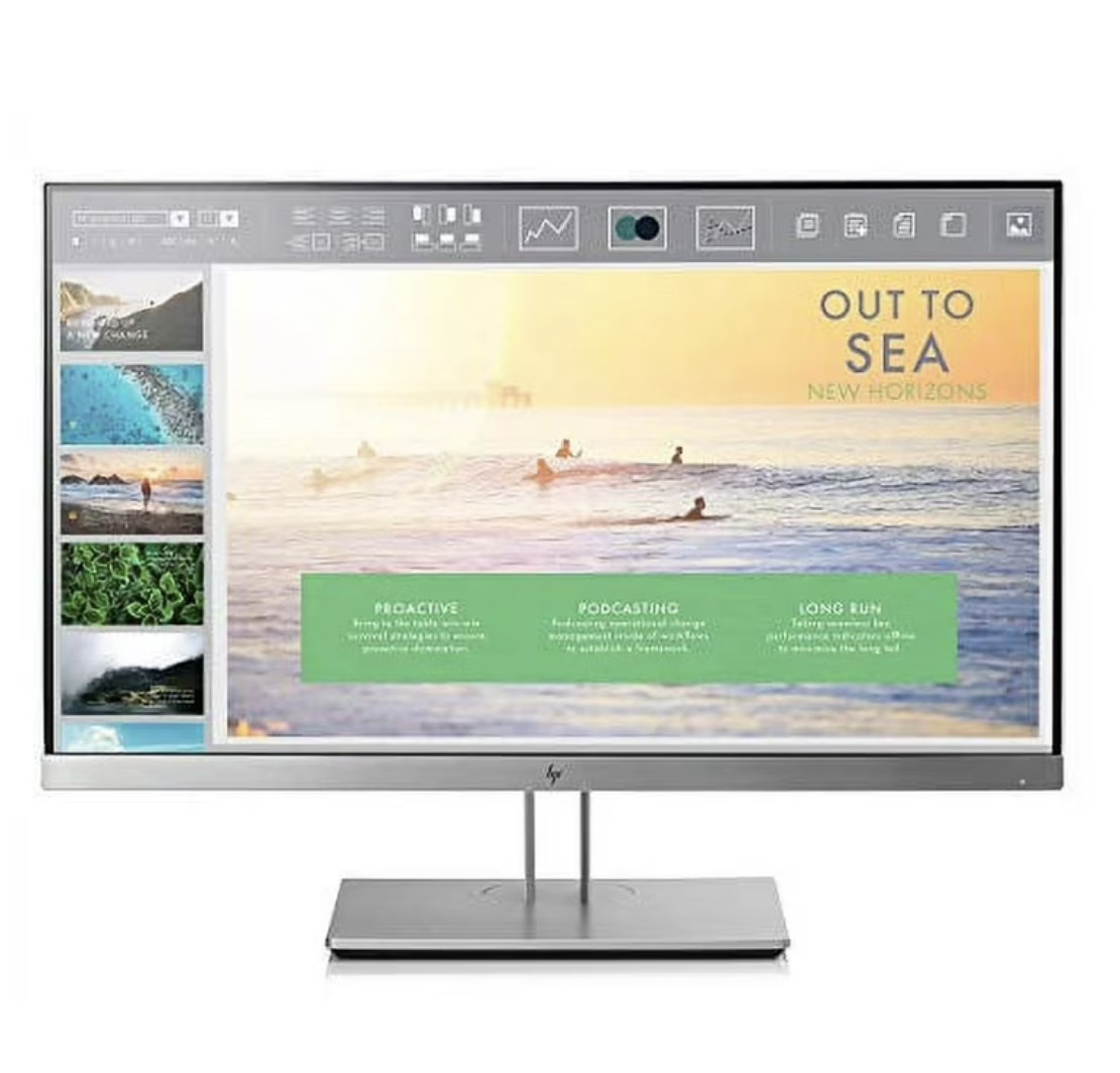 HP EliteDisplay E233 23″ 60Hz 8ms Monitor LCD HD IPS Silver HDMI DP 1920 x 1080