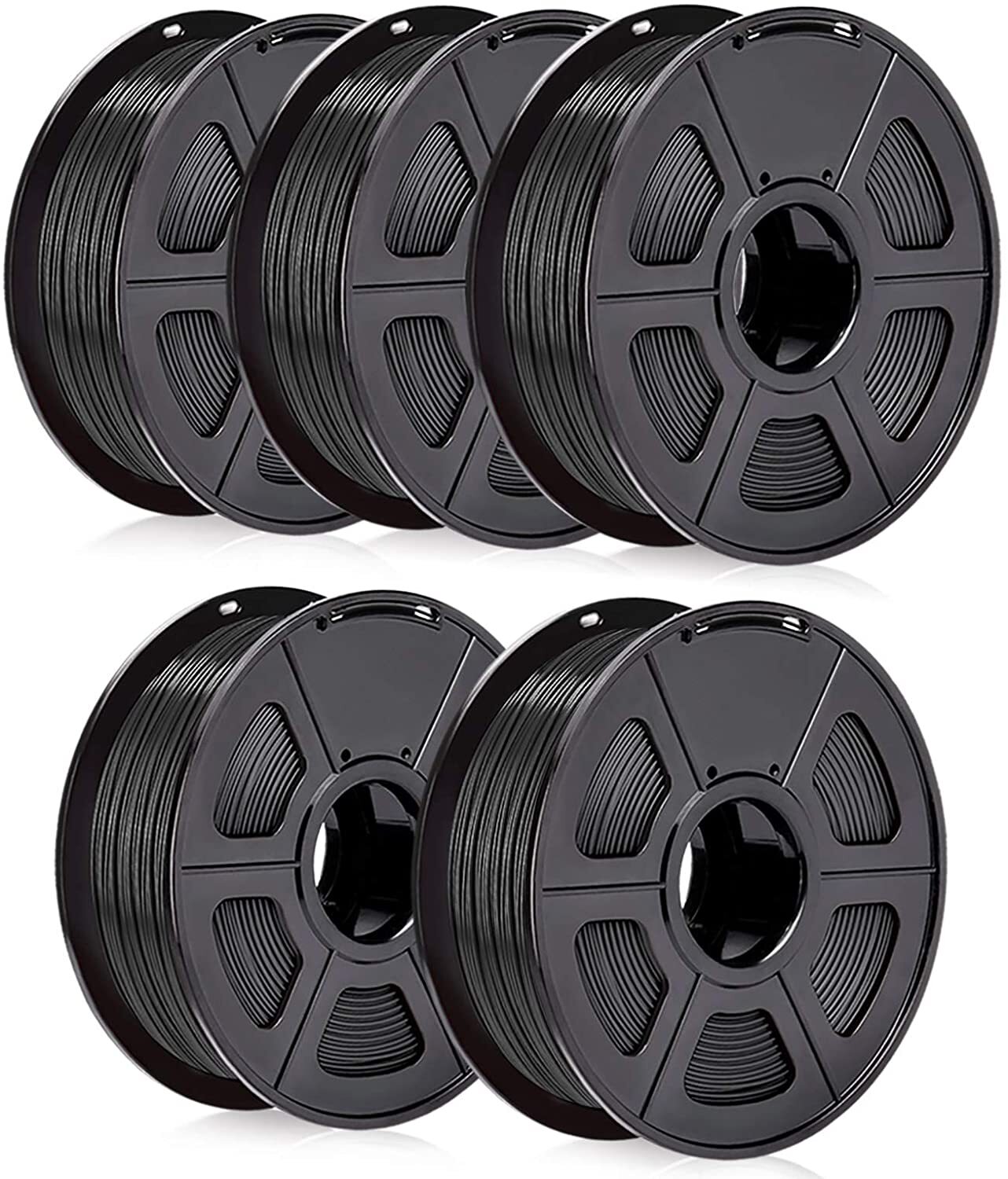 SUNLU PETG 3D Printer Filament 1.75mm with Spool Black +/- 0.02mm 5KG Pack