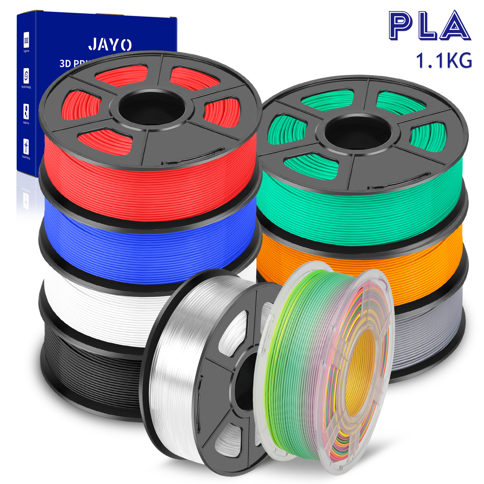 JAYO 1.1KG PLA 1.75mm FDM 3D Printer Filament Low Shrinkage High Accuracy 3D Pen