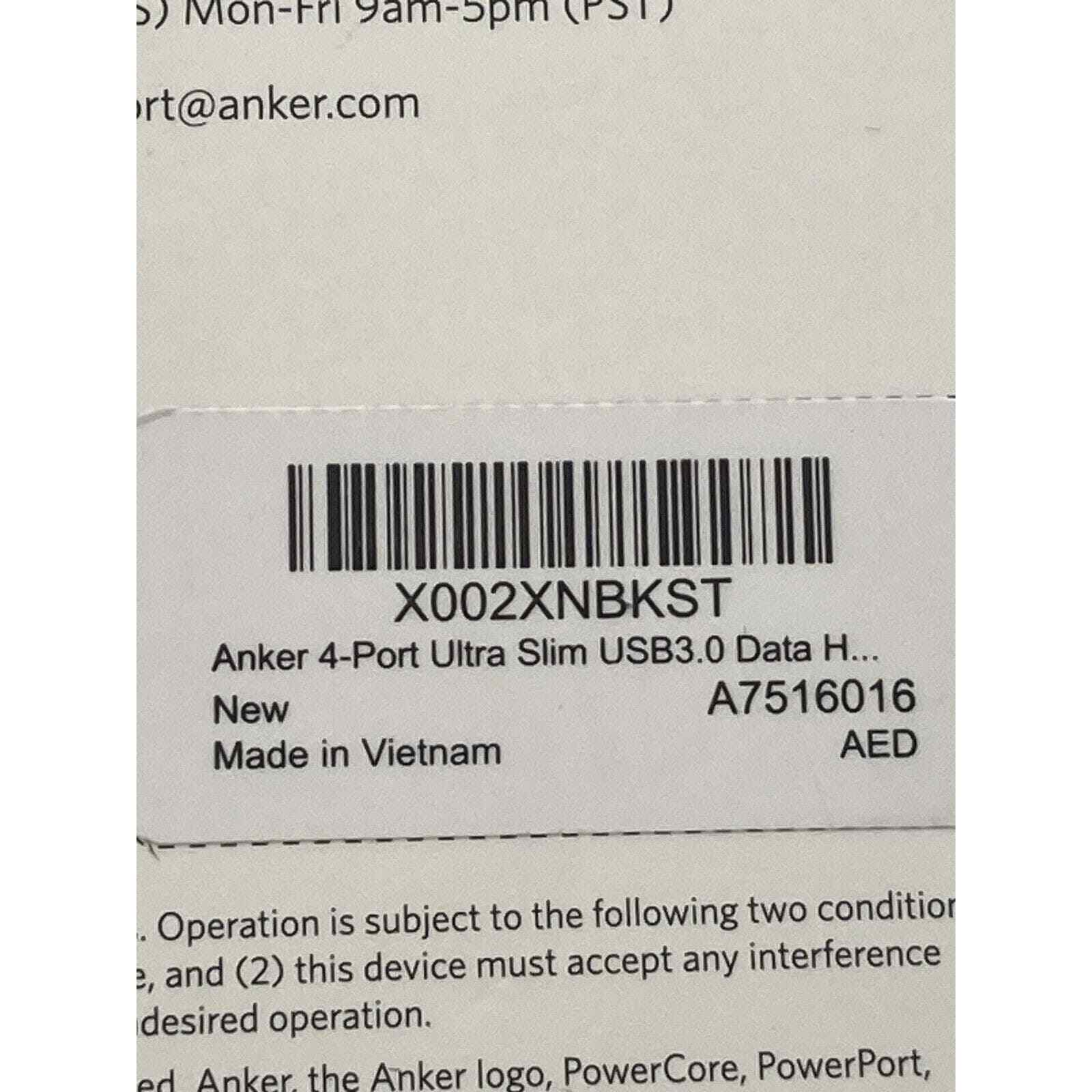 Anker 4-Ports USB 3.0 Data Hub Adapter Splitter Portable MacBook Laptop PC A7516