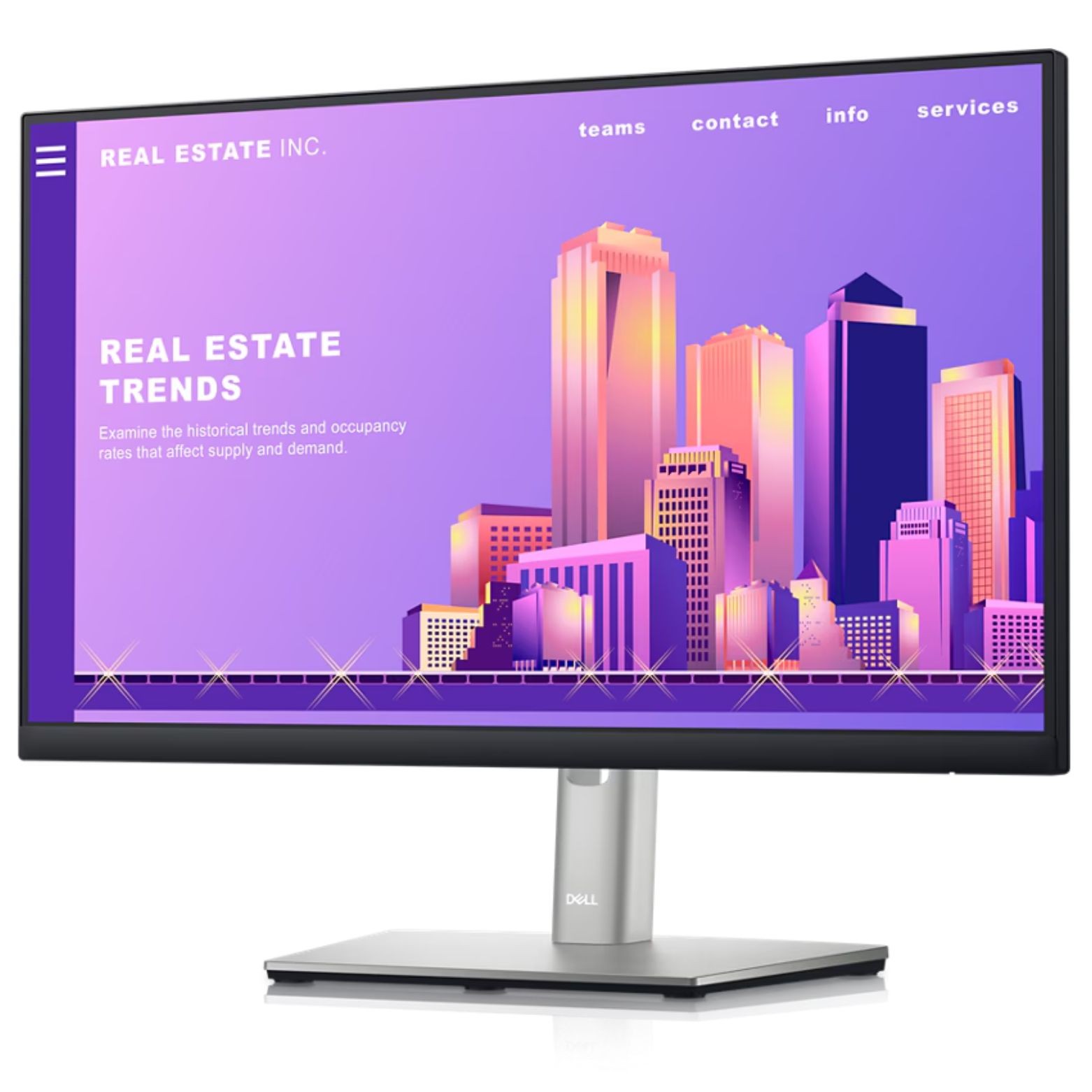 Dell P2222H 21.5″ FHD IPS Monitor 16:9, 1000:1, HDMI, DisplayPort & VGA, Tilt