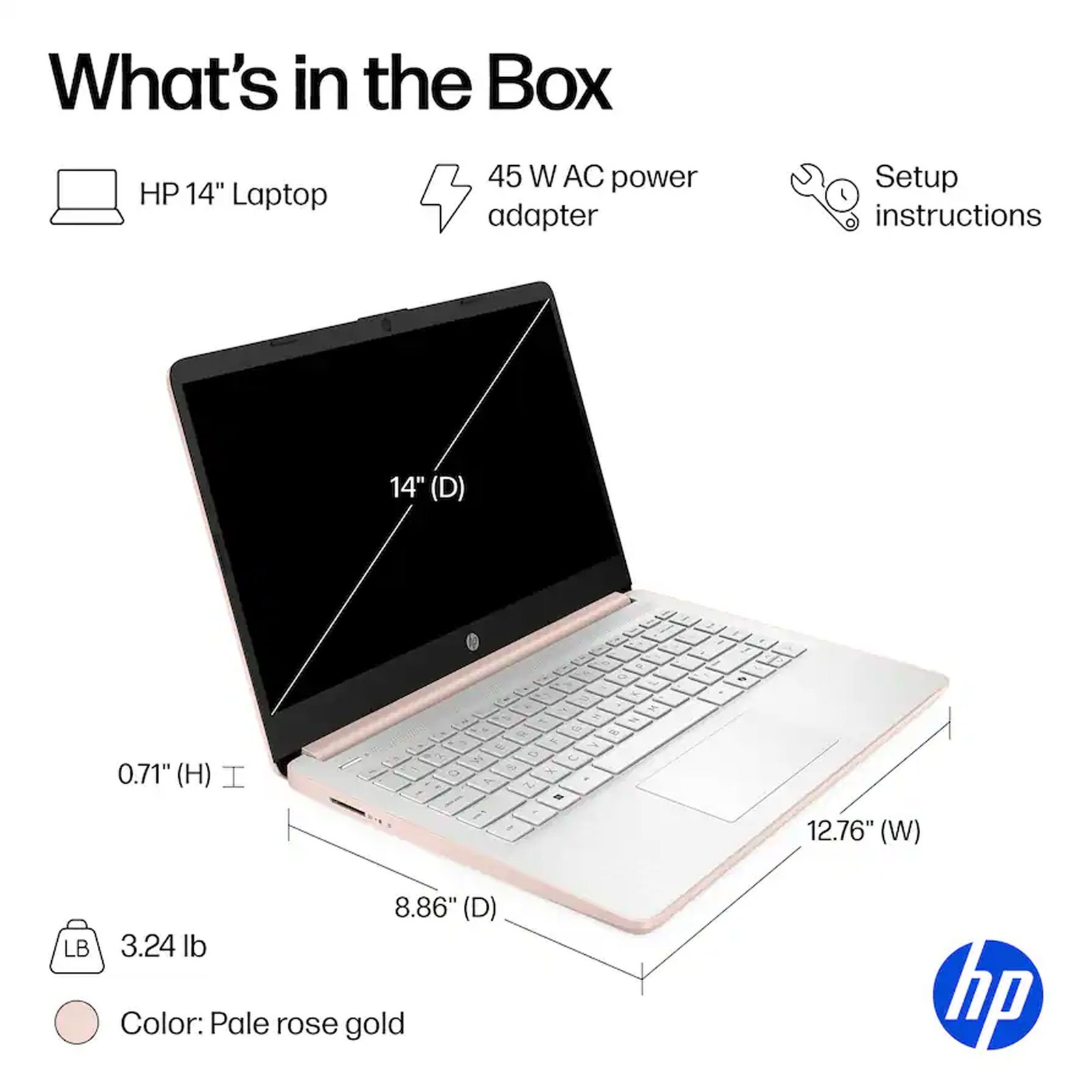 HP – 14″ Laptop – Intel Celeron N4500 2021 – 4GB Memory – 64GB eMMC – Rose Gold