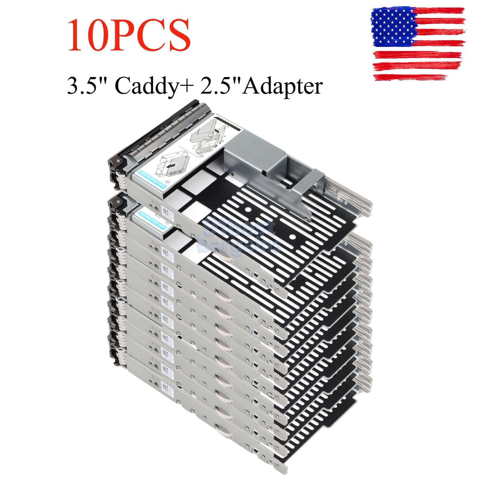 10PCS For DELL Hybrid 3.5″ Tray Caddy KG1CH+3.5″ to 2.5″ Caddy Adapter 9W8C4