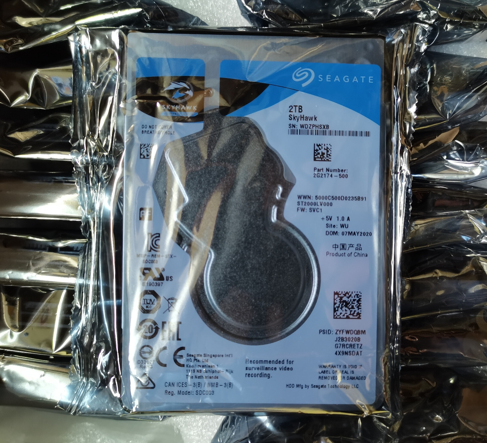 Seagate SkyHawk 2TB ST2000LV000 6Gb/s SATA 2.5″ Laptop HDD Hard Disk Drive -7mm