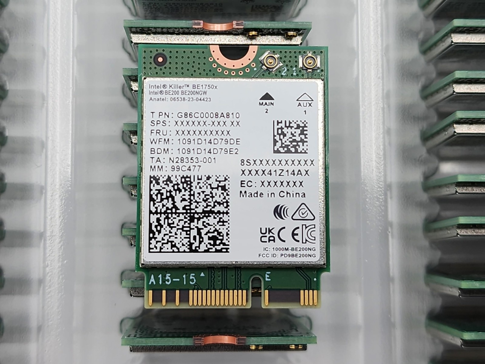 Intel Killer BE200 1750x & BT 5.4 Wi-Fi 7 Card with M.2. pcie Key E Interface