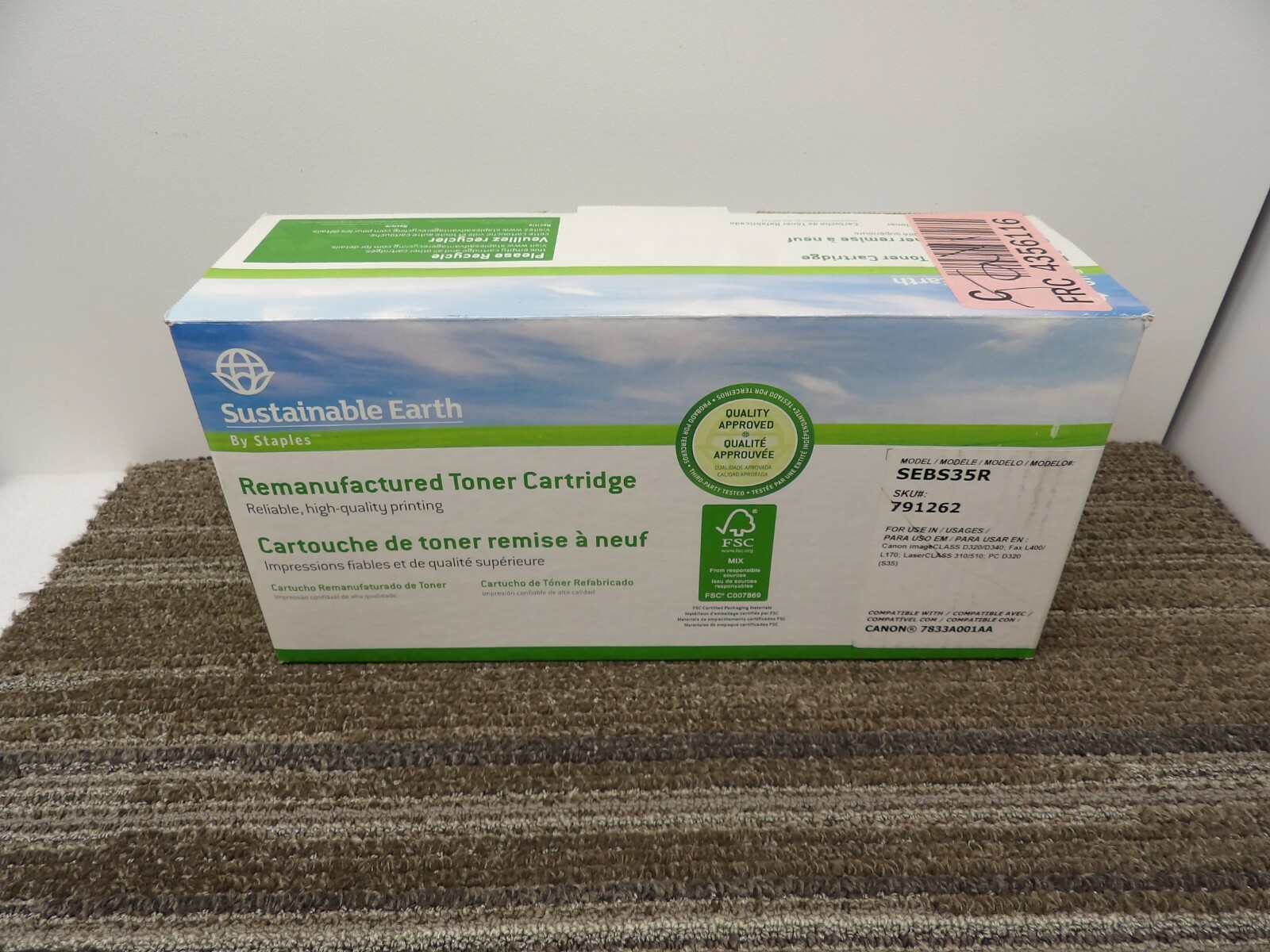 Staples Remanufactured Black Toner Cartridge Canon S35 (7833A001AA) 791262