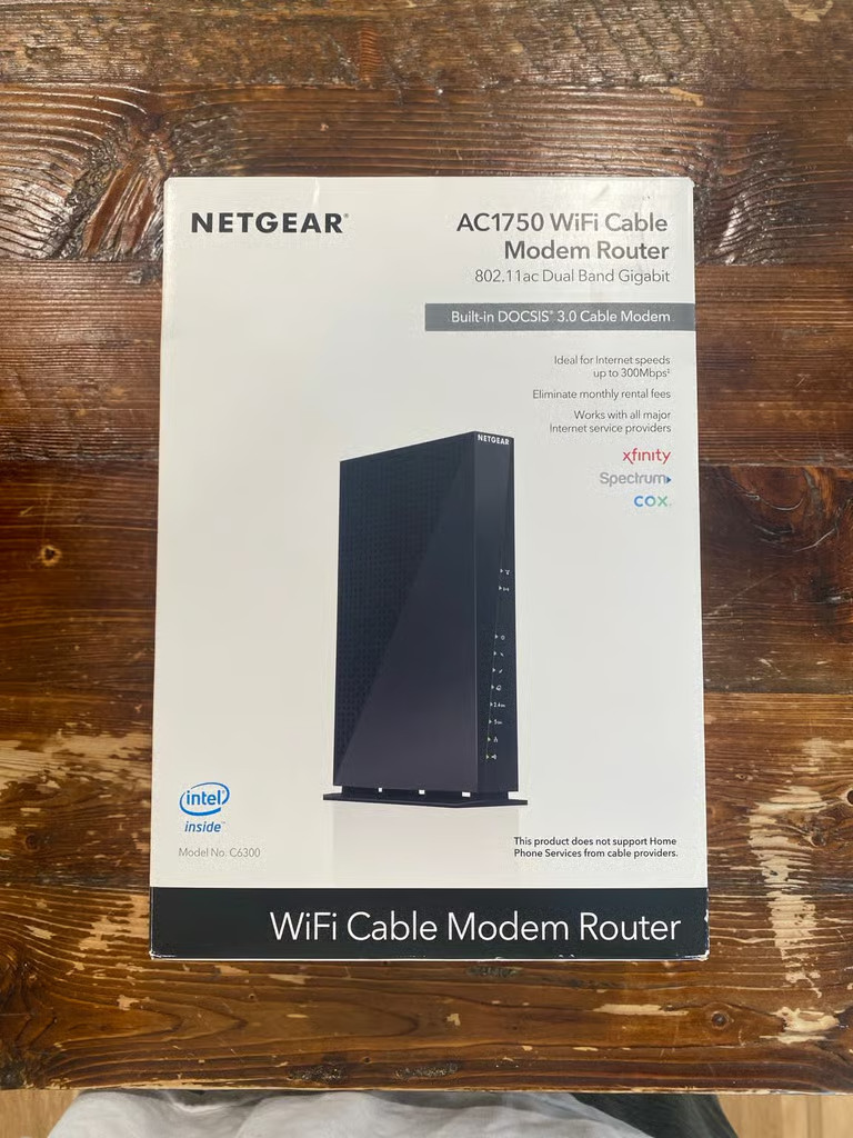 NETGEAR AC1750 WiFi Cable Modem Router Built-In DOCSIS 3.0-Model C6300