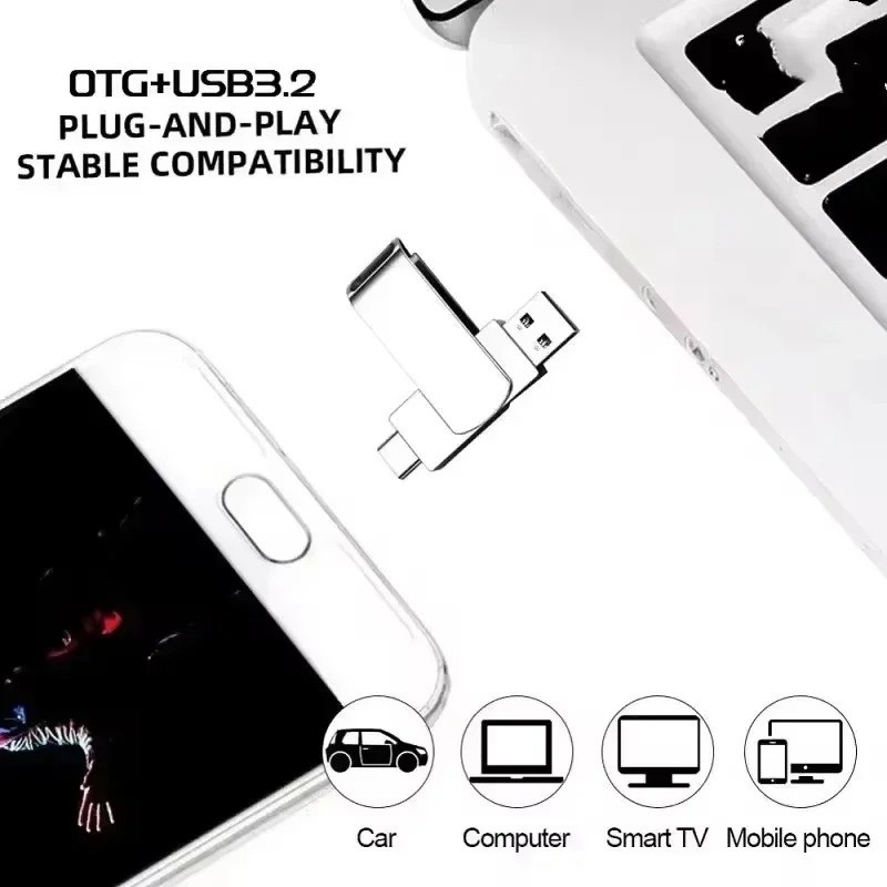 USB 3.2 512GB Type-C 2-in-1 Metal Flash Drive High Speed