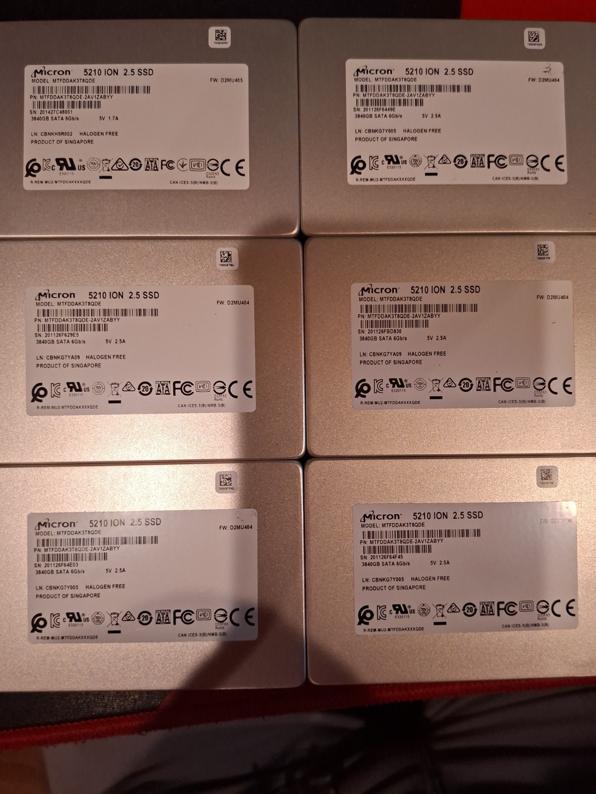 (Lot of 12) Micron 5210 ION 3.84TB SSD MTFDDAK3T8QDE-2AV1ZABY – $225.00/ea