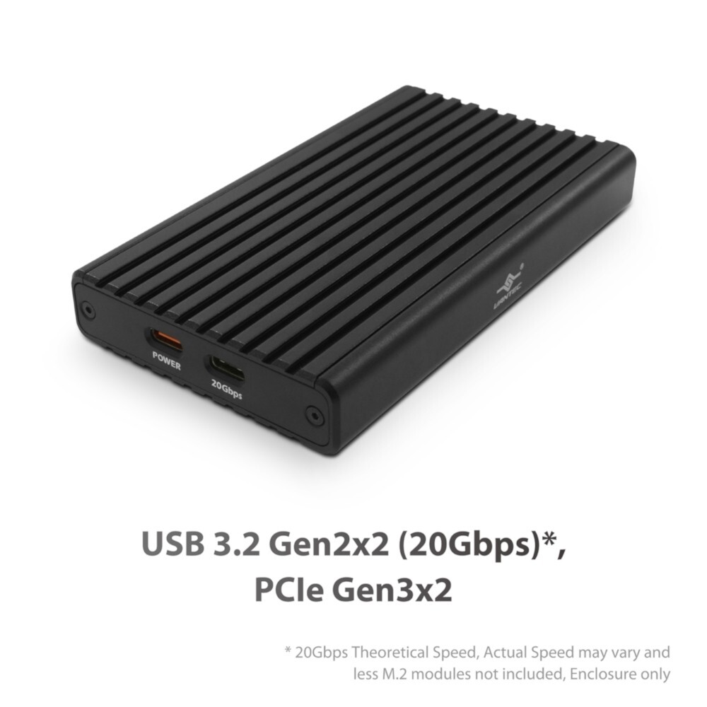 Vantec NexStar SX, USB 3.2 Gen2x2 (20Gbps*), Dual M.2 NVMe Enclosure