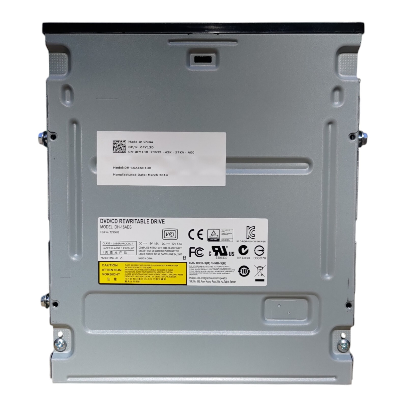 Philips Lite-On DH-16AES Internal SATA DVD/CD Rewritable Drive Dell 0FY13D