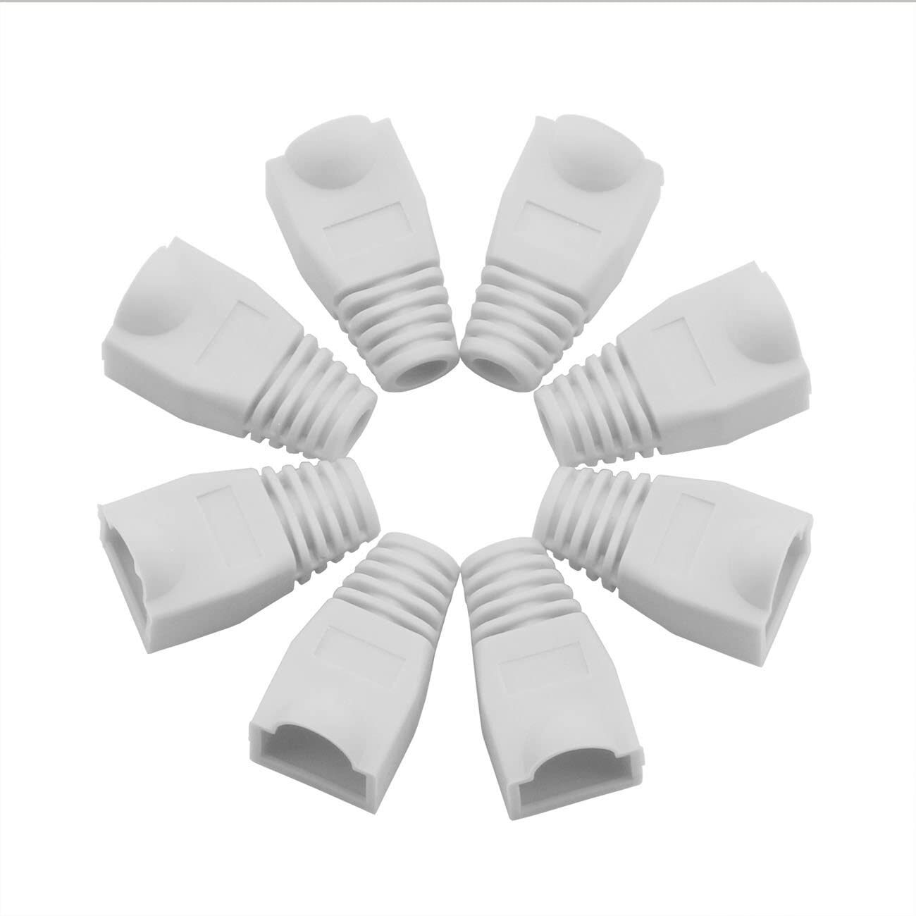 Cat5e Cat5 Cat6 RJ45 Boot End Cap White Connector Modular Head Plug Cable Lot