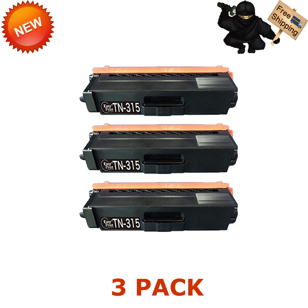 3 Pack Black Toner Cartridges for Brother High Yield Performance