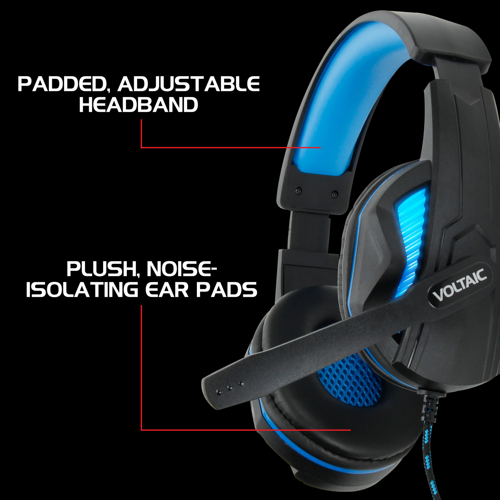 Computer Gaming Headset w/ Microphone by ENHANCE – 7.1 Surround Sound & LED