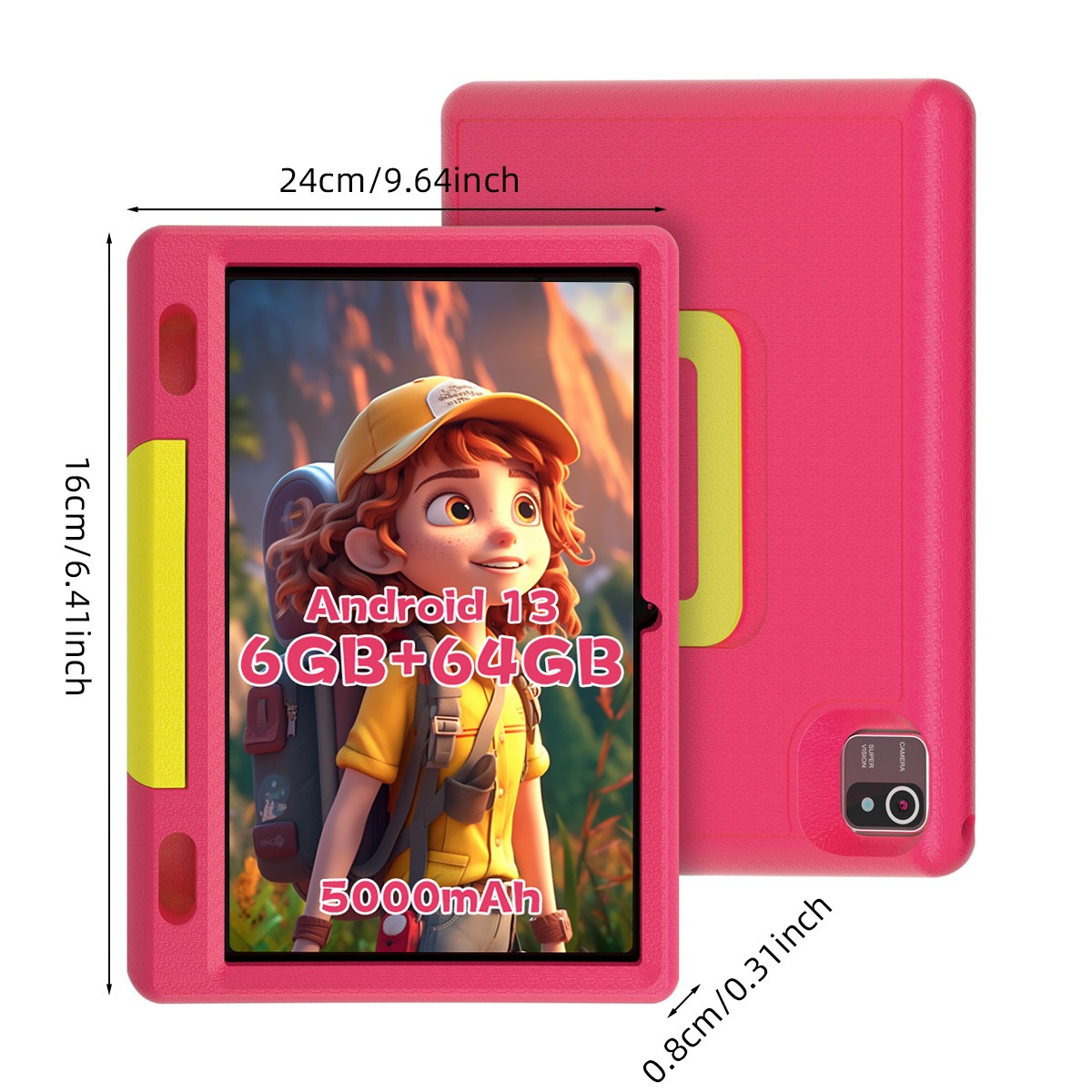 AEEZO Kids Tablet 10.1″ Android 13 Tablets 64GB with Shockproof for 3-12