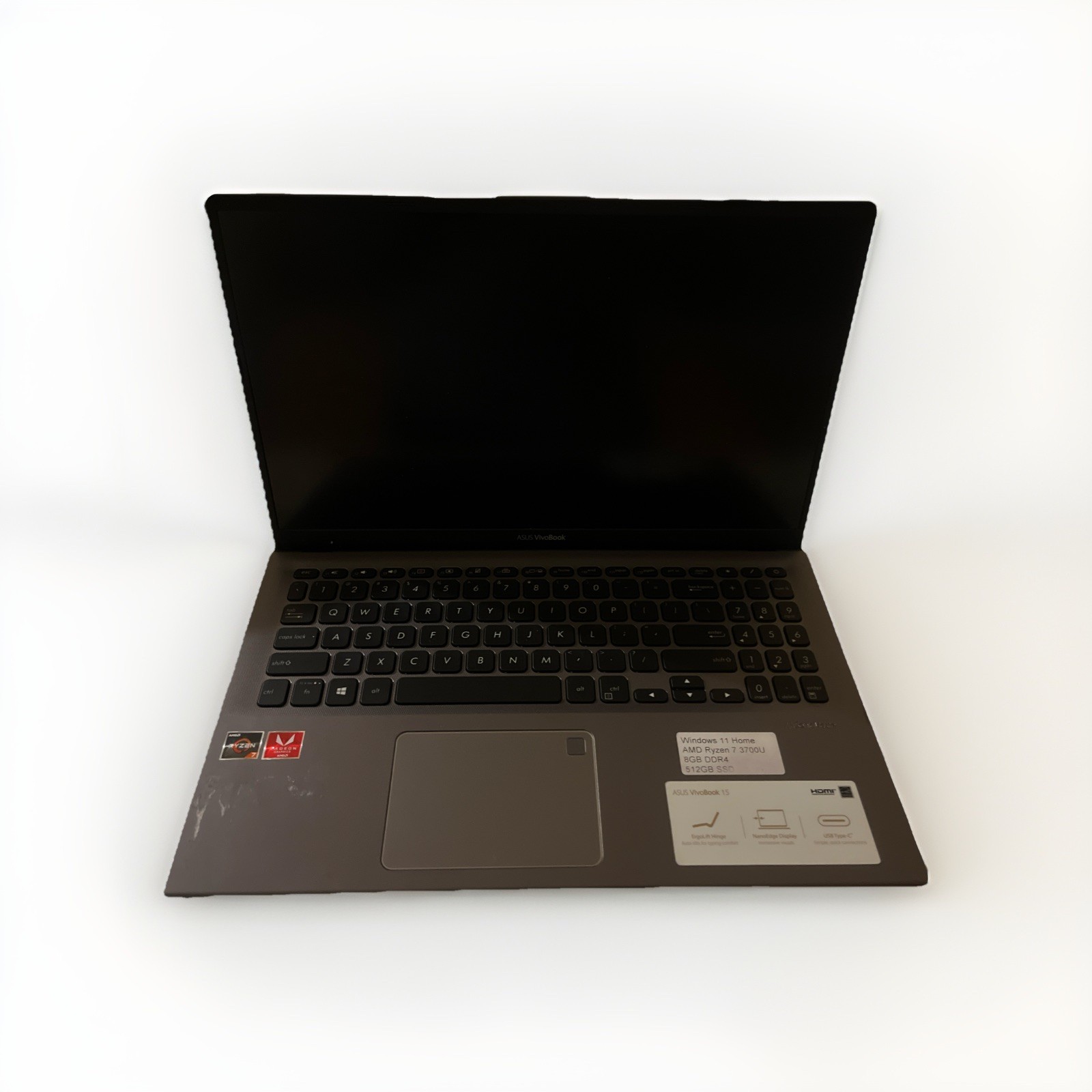 ASUS Vivobook 15 AMD Ryzen 7 3700U 8gb DDR4 512gb SSD Windows 11 Not Working