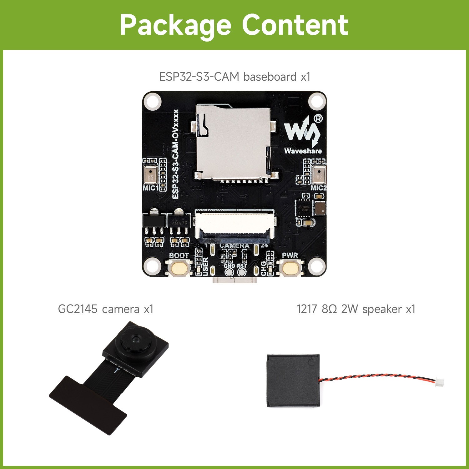Waveshare ESP32-S3 AIoT Camera Development Board, Audio Input And Output Module