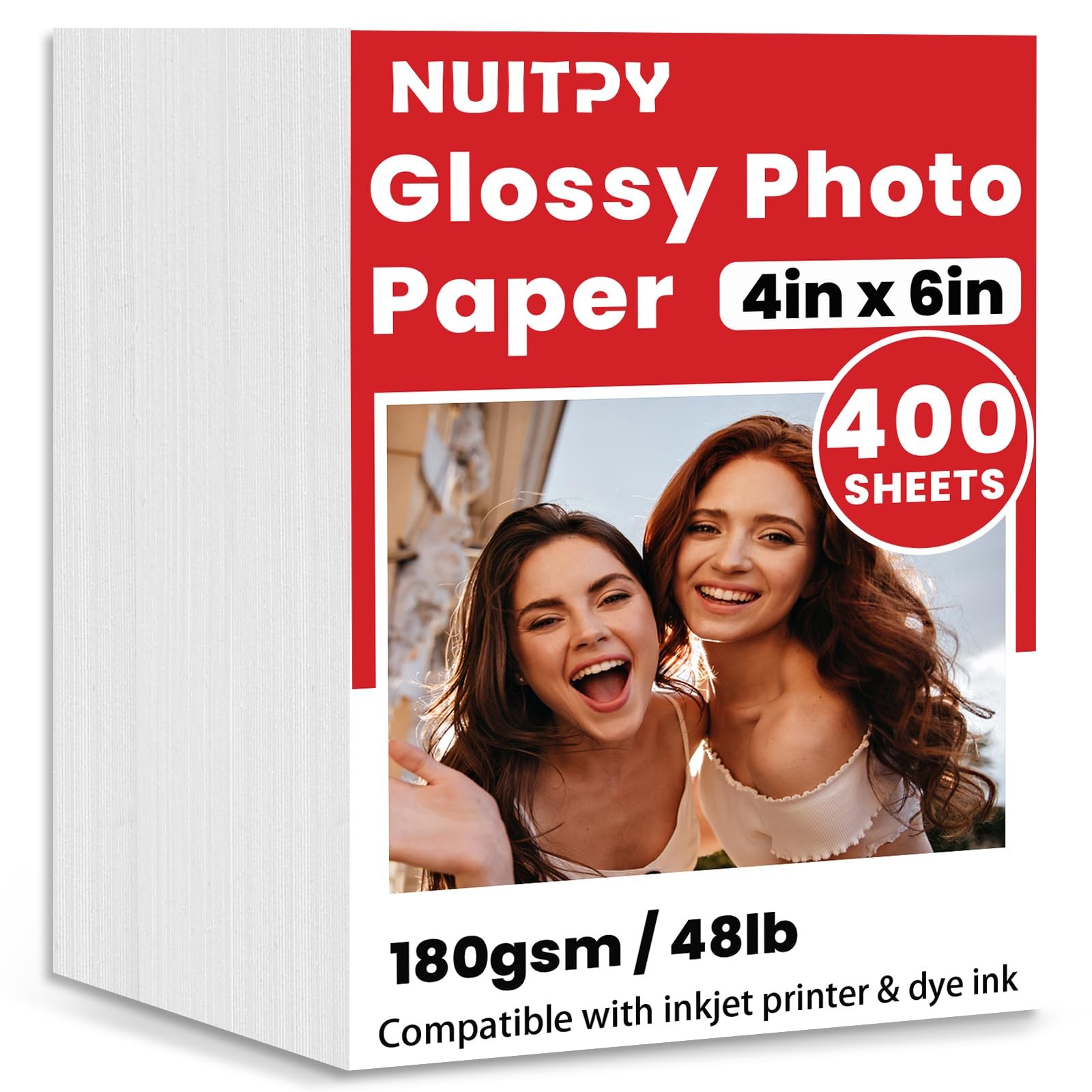 400 PCS Glossy Photo Paper 4×6 Inch Inkjet Printer Picture 180gsm 48lb