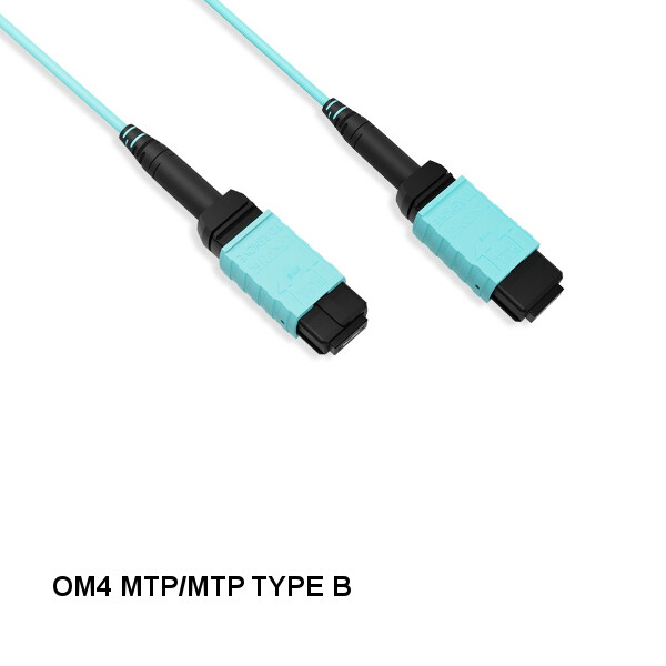 Kentek 32ft/10m MTP Type B OM4 50/125 Multi-Mode 12 Fibers Trunk Cable OFNP MPO