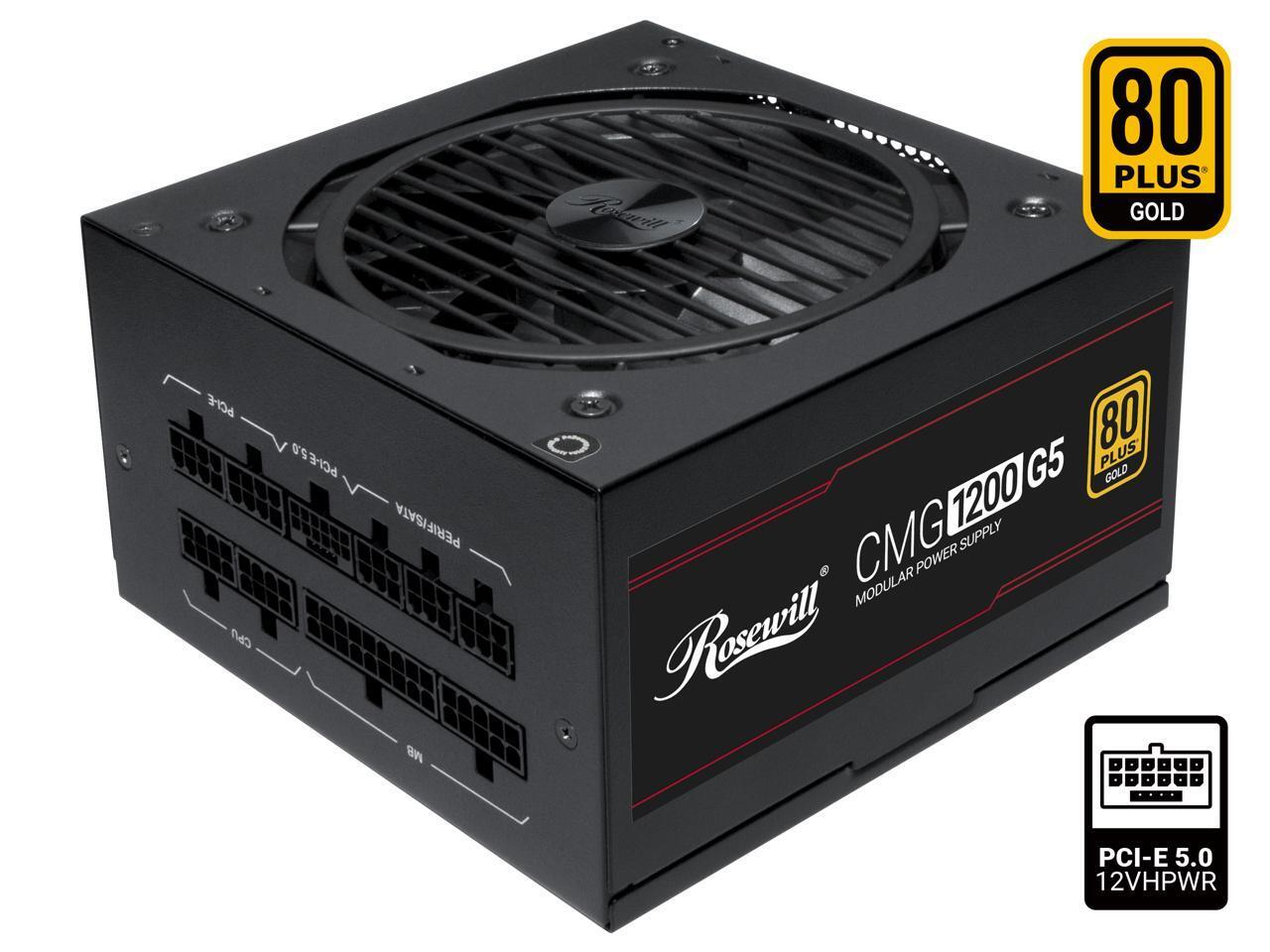 Rosewill CMG1200G5 PCIE 5.0, 80 GOLD Full Modular Gaming Power Supply, 12VHPWR