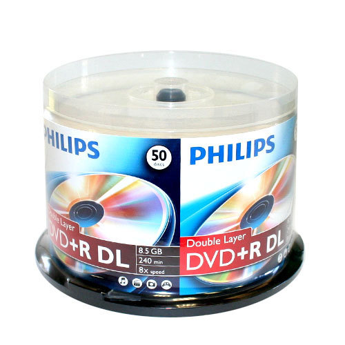 5 PHILIPS 8X DVD+R DL Dual Double Layer 8.5GB Branded Logo – Paper Sleeve