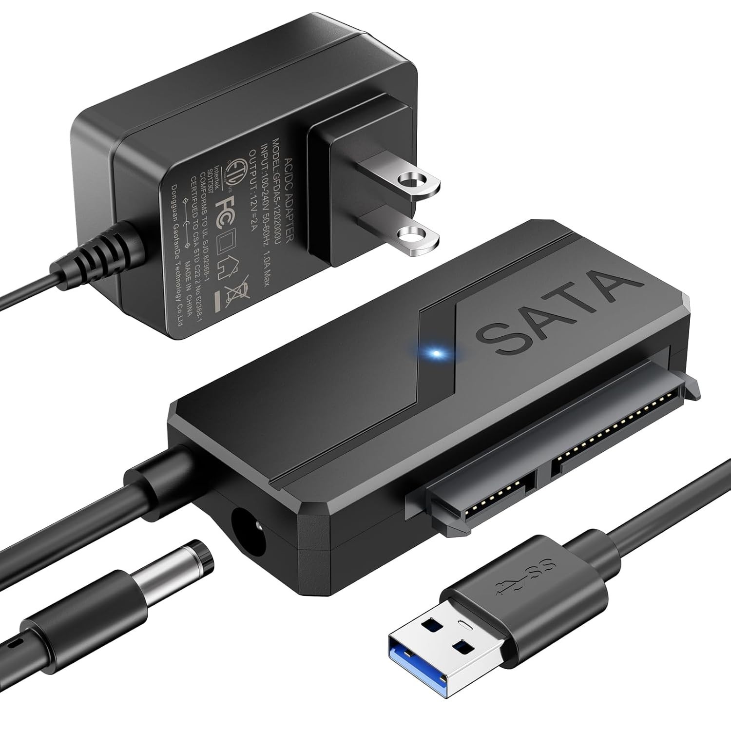 SATA to USB Adapter with Power, USB 3.0 to SATA III Internal Hard Drive Reader f