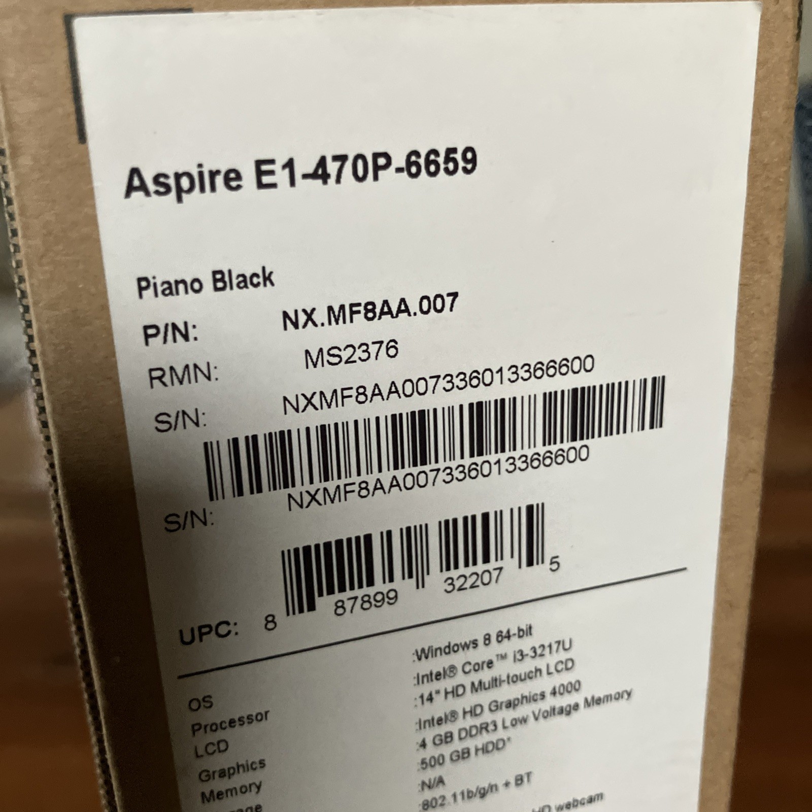 Acer Aspire E1-470P 14″ HD Touch Screen Laptop Intel Core i3 For Parts Or Repair
