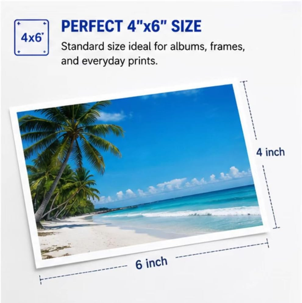 400 Sheets 4X6 Photo Paper Glossy 180Gsm Premium Inkjet Printer Paper, 4″X 6″ Wa