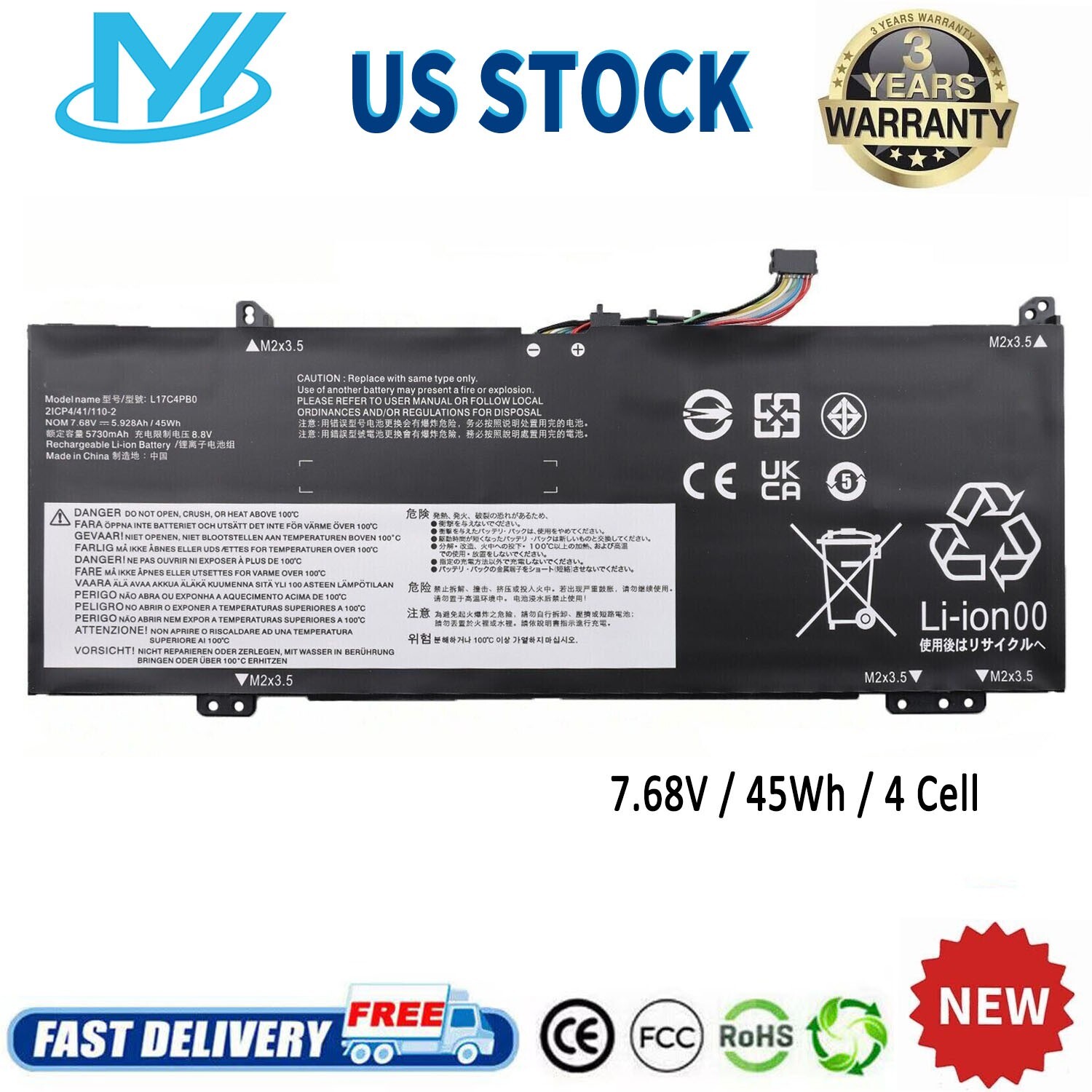 ✅L17C4PB0 Battery For Lenovo IdeaPad 530S-14ARR 530S-14IKB Flex 6-14ARR 6-14IKB