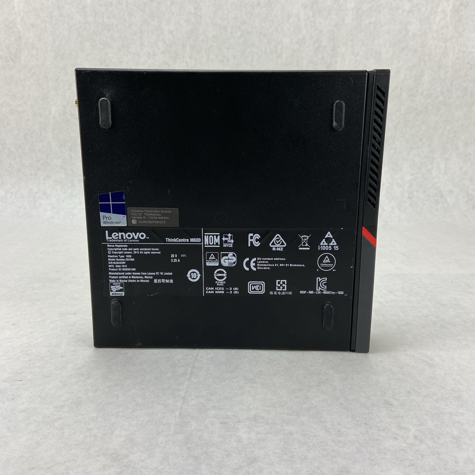 Lenovo ThinkCentre M600 Micro Intel Pentium J3710 1.6GHz 8GB RAM No HDDOSAC