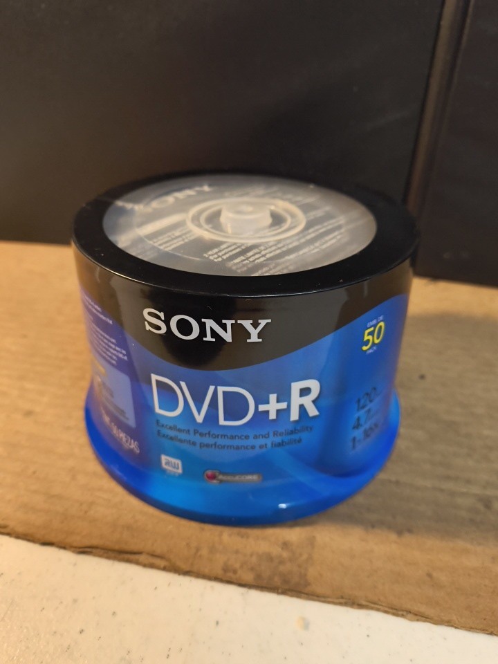 Sony DVD+R 50 Pack 4.7 GB 120 Min Blank Media Disc 1x-16x Brand New Sealed