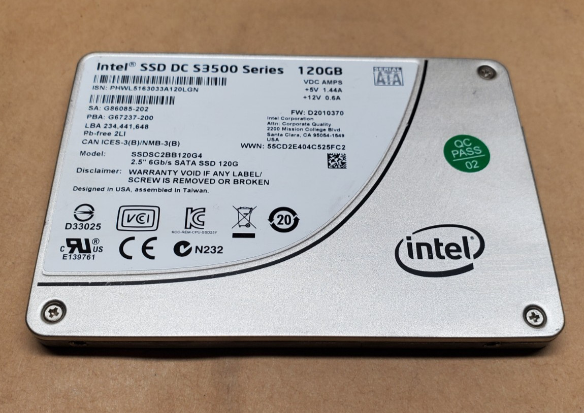 120GB Intel SSD DC S3500 Series SSDSC2BB120G4 2.5″ SATA | Tested