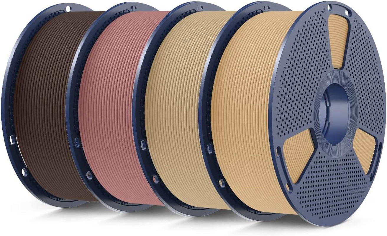 Wood PLA Filament Bundle 1.75Mm 4KG, Real Wood Fiber Added 3D Printer Filament,