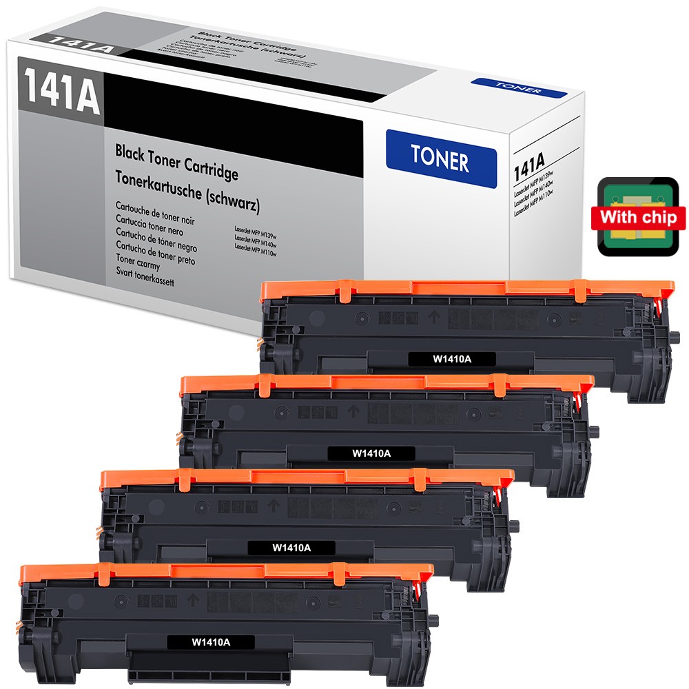 4 Pack W1410A 141A Toner WITH CHIP Fits for HP LaserJet MFP M140w M139w M110w AD