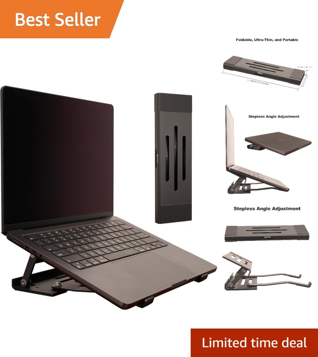 3-in-1 Aluminum Adjustable Laptop Riser & Cooling Stand – Ultra-Slim Design