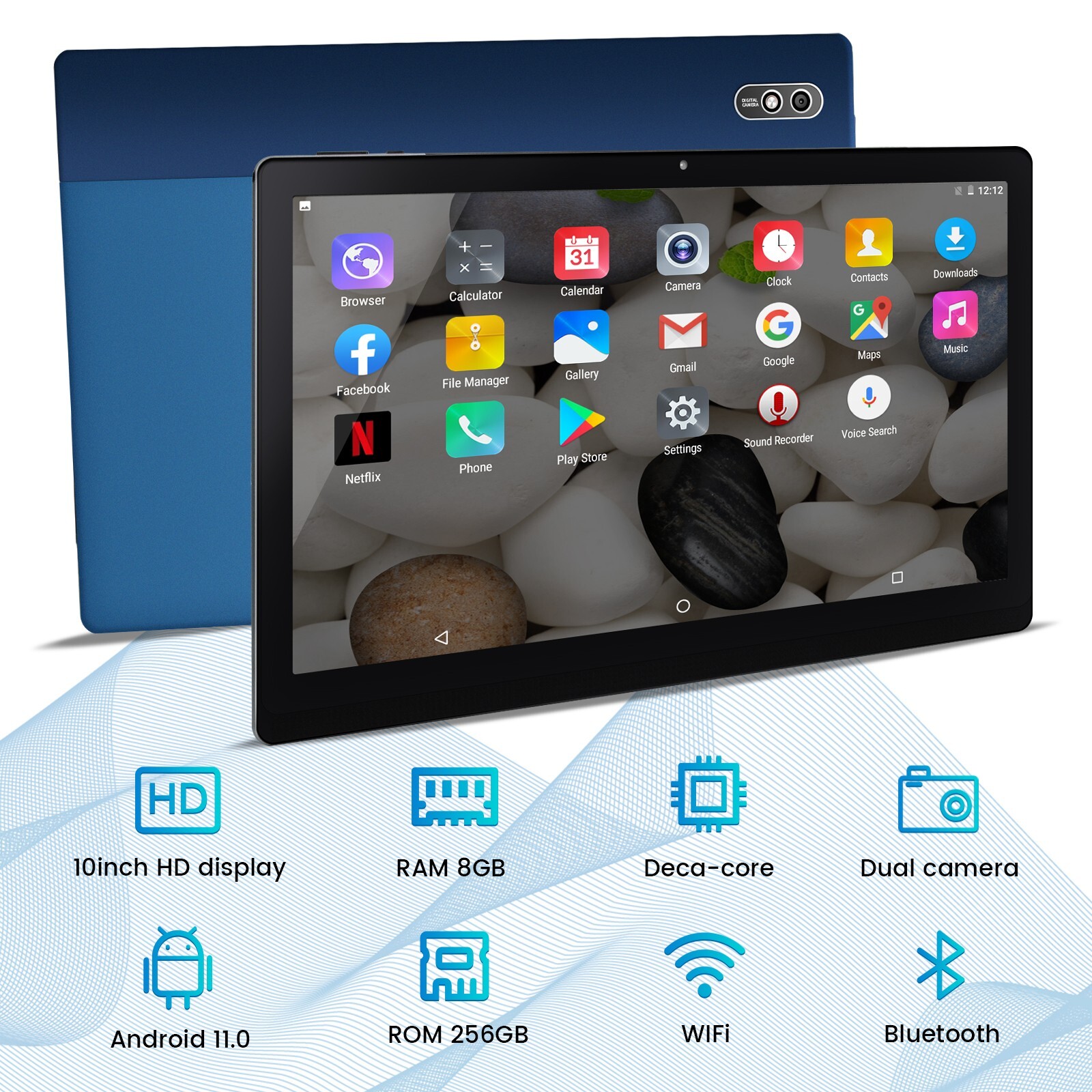 10 In Android 11 Deca core 4G Tablet Computer PC Wifi Bundle Keyboard Case 256GB