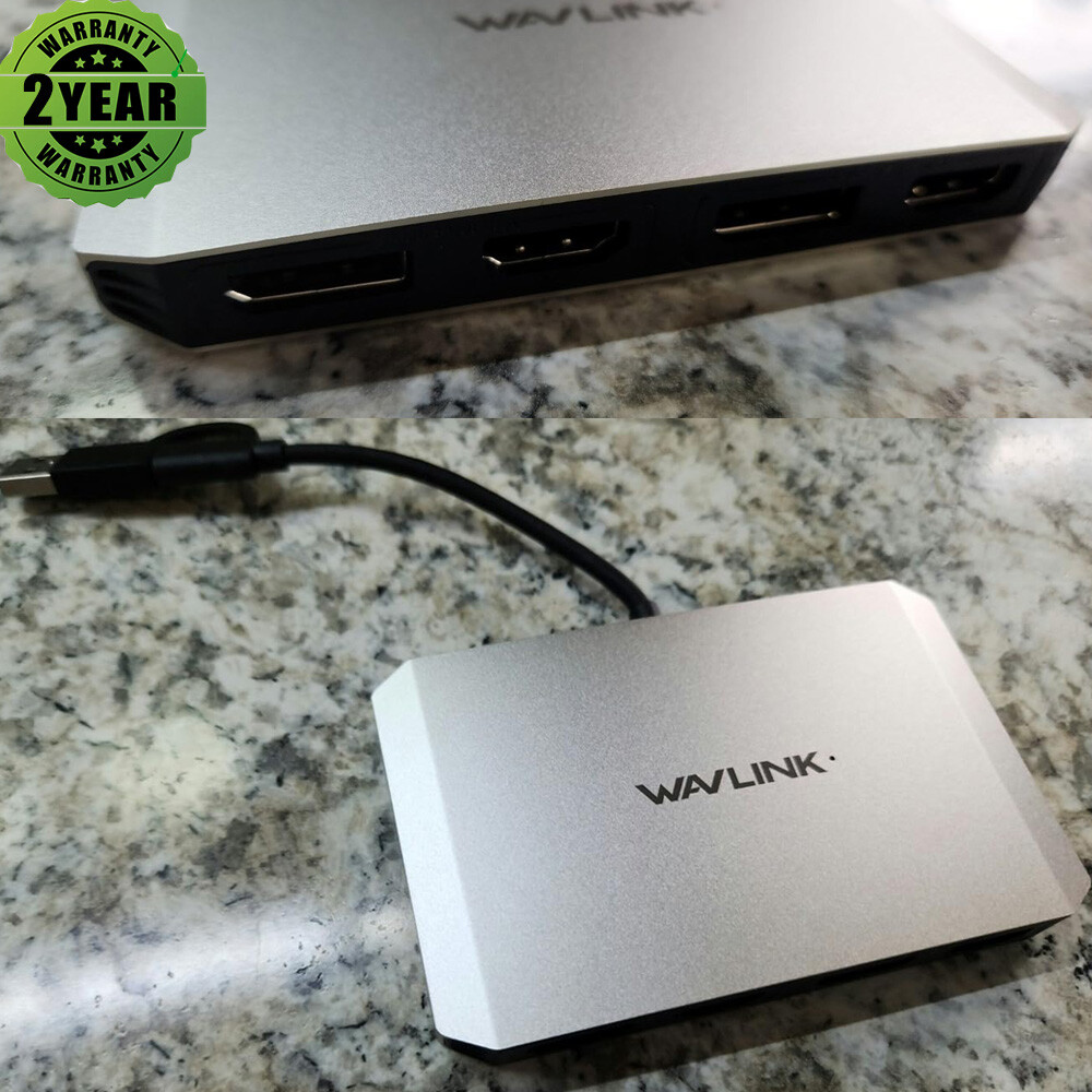 USB C/USB 3.0 to Dual 4K DisplayPort & HDMI Adapter Displaylink HDMI Splitter