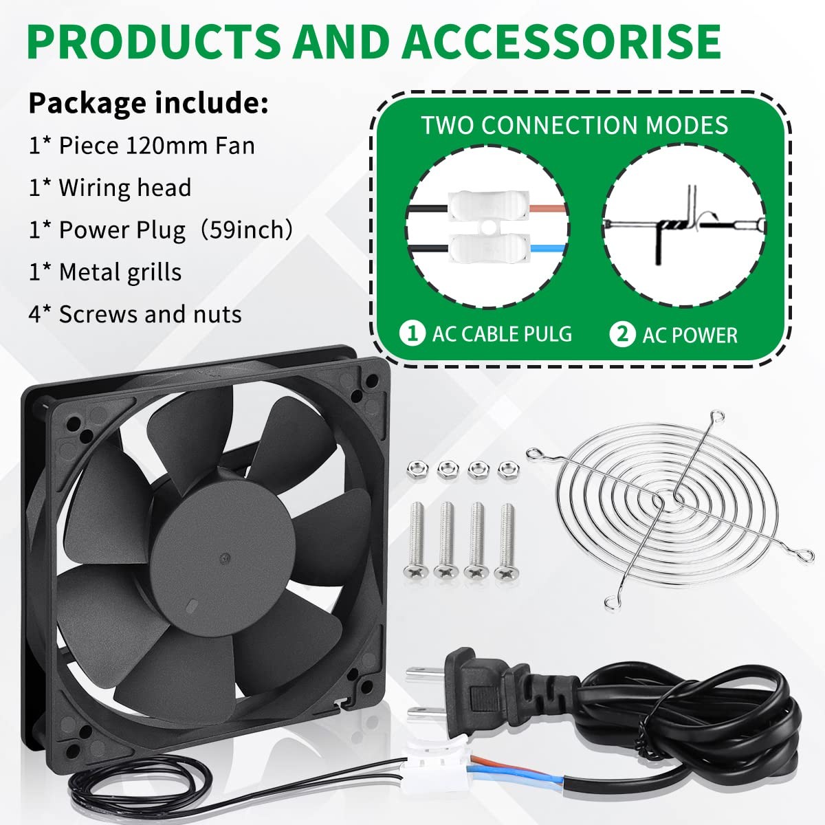 Small 120mm X 25mm Ec 4 Inch Brushless Cooling Fan With Ac Plug 110v 120v 220v 2
