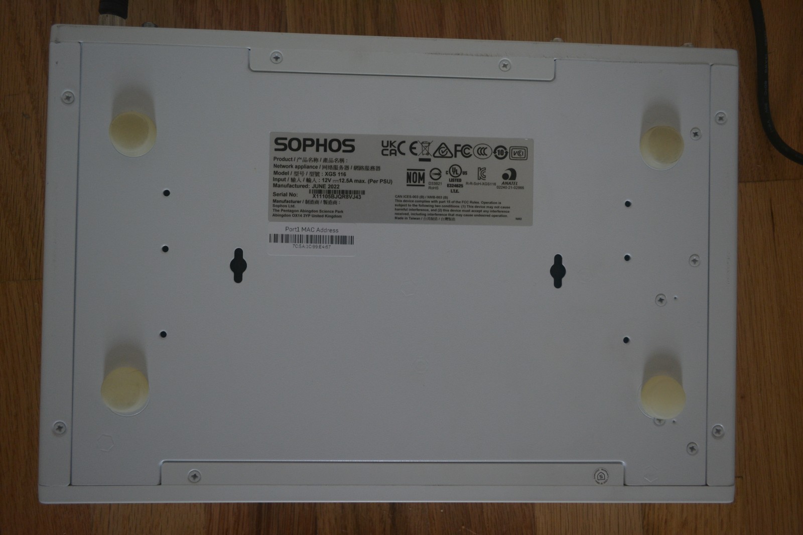 Sophos XGS 116 Next-Gen Network Security Firewall Appliance with AC Adapter