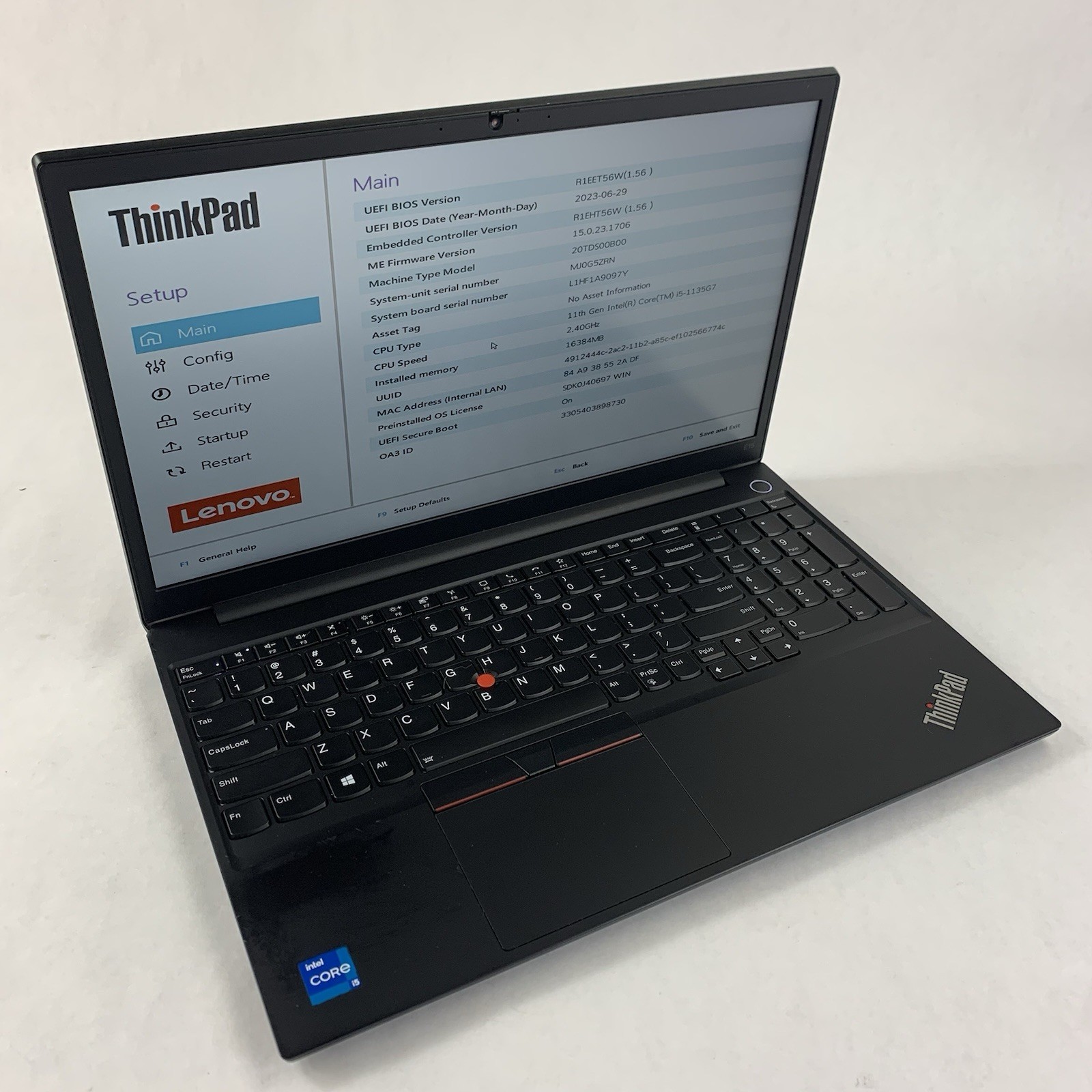 Lenovo ThinkPad E15 Gen 2 15.6″ i5-1135G7 2.40 GHz 16 GB RAM No OS/SSD/AC