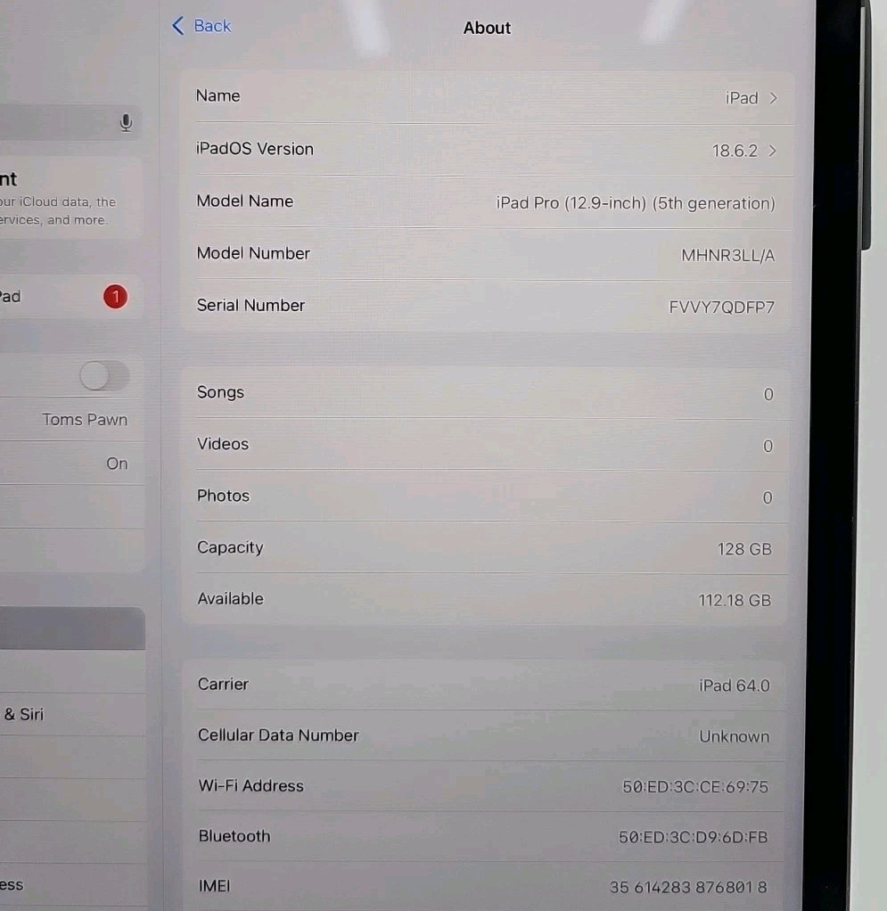 Apple iPad Pro 12.9″ (5th Gen) A2379/MHNR3LL/A, 128 GB, Wi-Fi + 5G – Unlocked