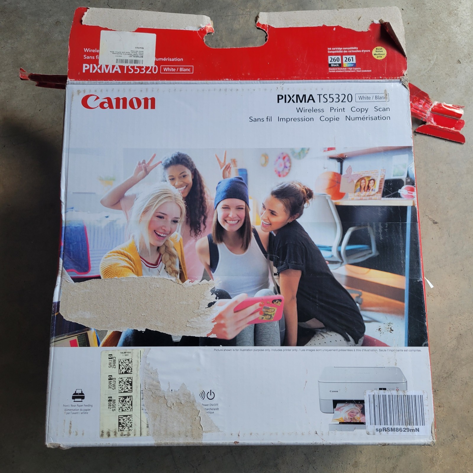 Canon PIXMA TS5320 Wireless All-In-One Inkjet Printer White New Open Box