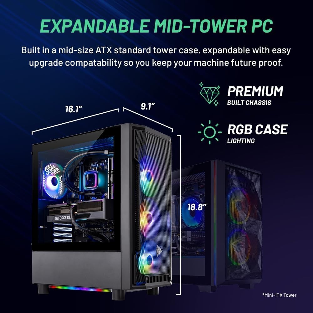 Skytech ARGB Gaming Desktop i7 Computer PC 32GB RAM 1TB SSD RTX 4060 Win11 Wifi6