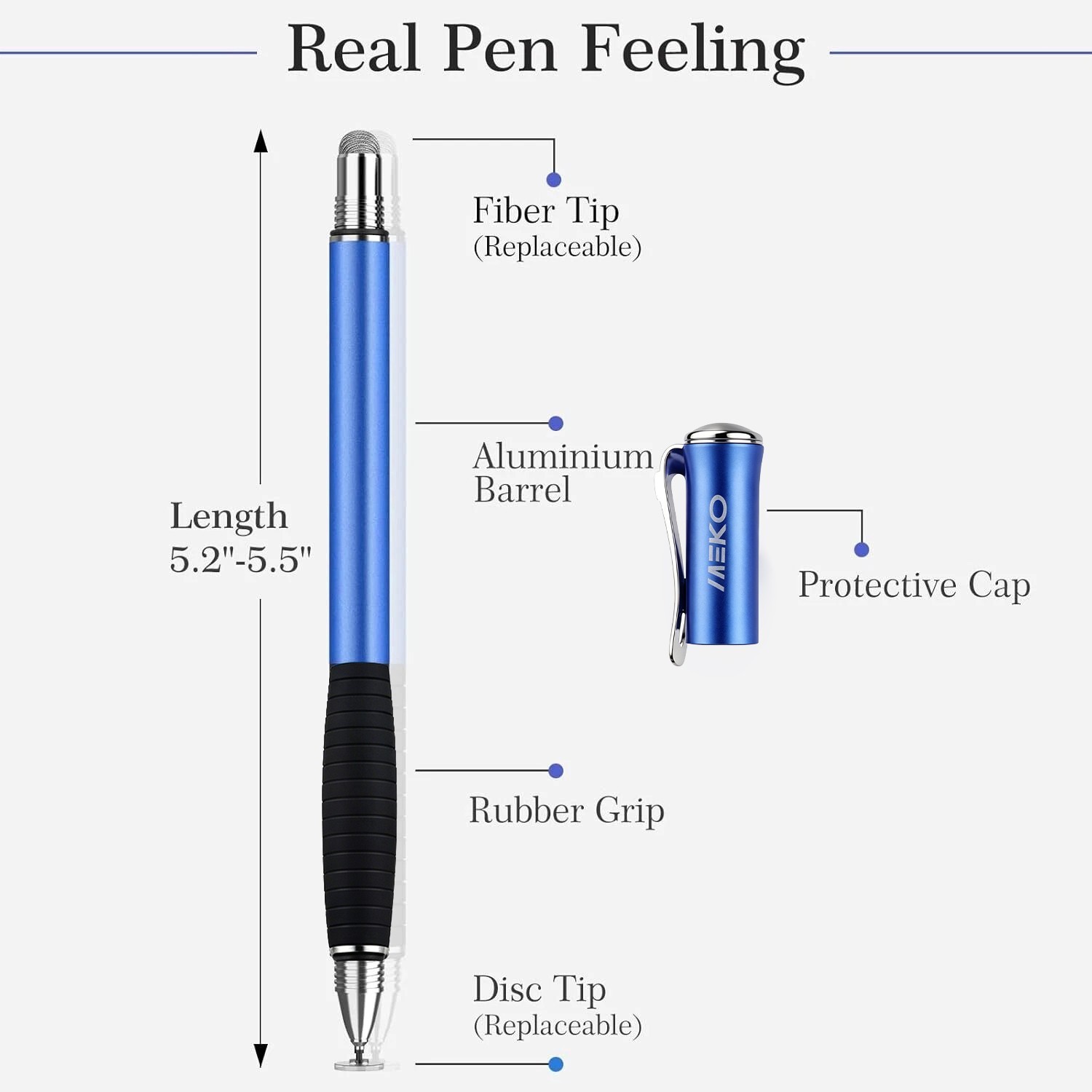(2nd Generation) [2 in 1 Precision Series] MEKO Disc Stylus Pen 2PCS