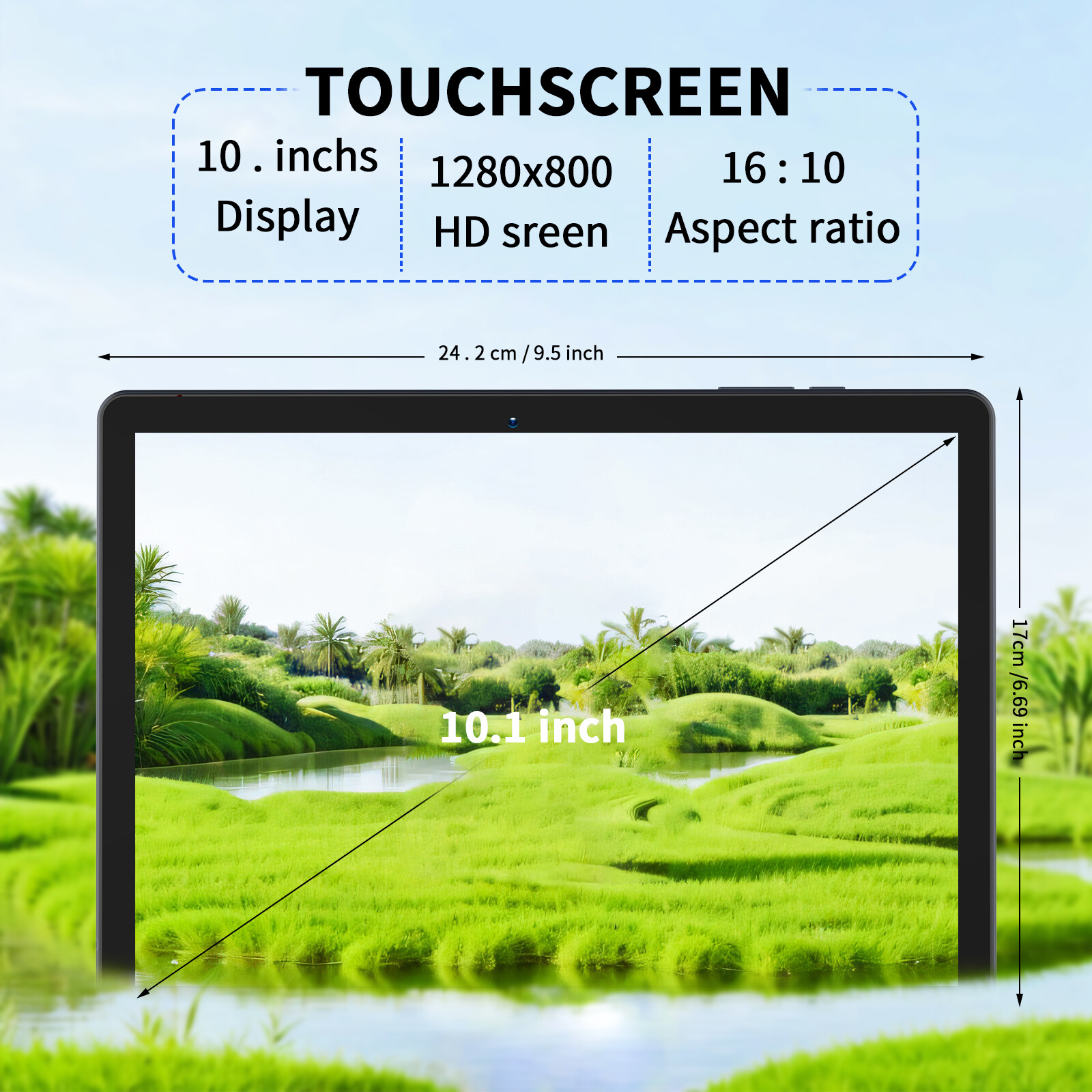 PRITOM 10 inch Android Tablet, 2GB RAM+32GB ROM, Quad-Core Processor 5000mAh New