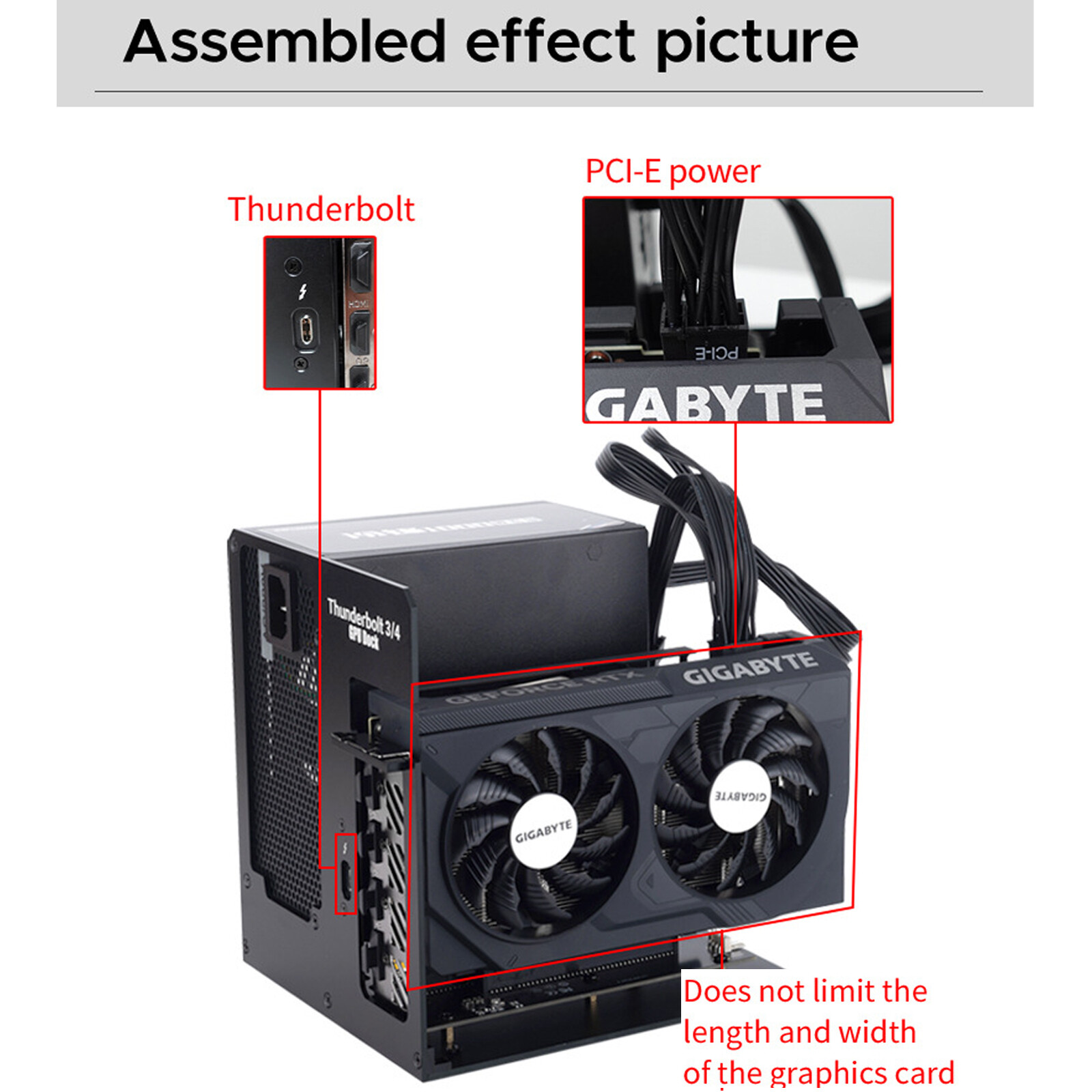 USB4 Thunderbolt 3/4 eGPU Dock Station Suport RTX4090 / RX7900XT Graphics Card