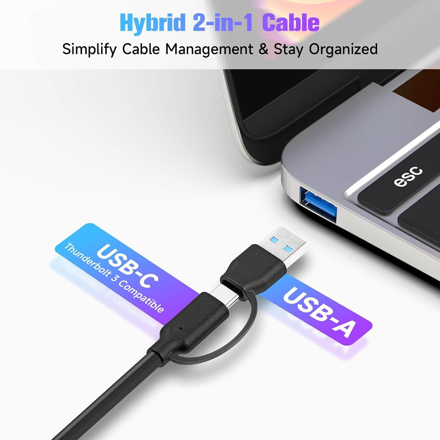 7 Port Powered USB 3.2 Hub 10Gbps USB C USB A Splitter Laptop PC Switches