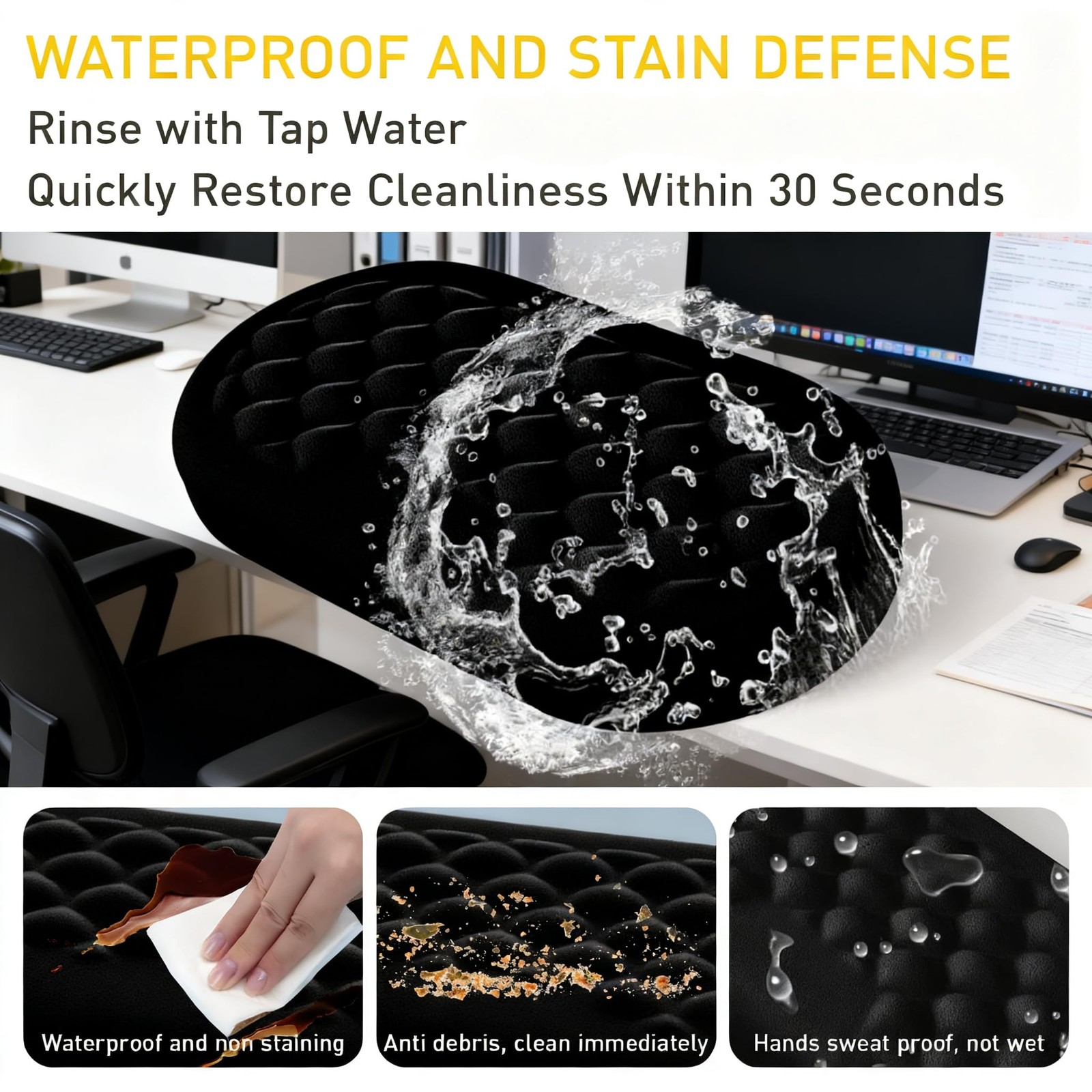 Wrist Rest for Keyboard and Mouse, Memory Foam Pad, One Size, White