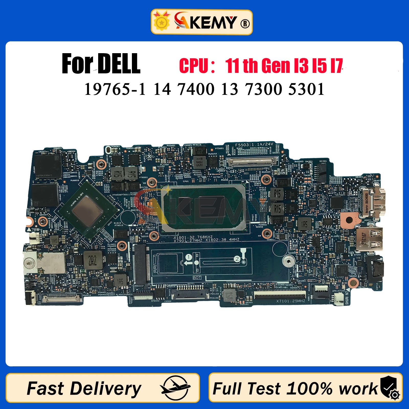 For Dell Inspiron 7400 7300 Vostro 5301 Laptop Motherboard 19765-1 W/ i3 i5 i7